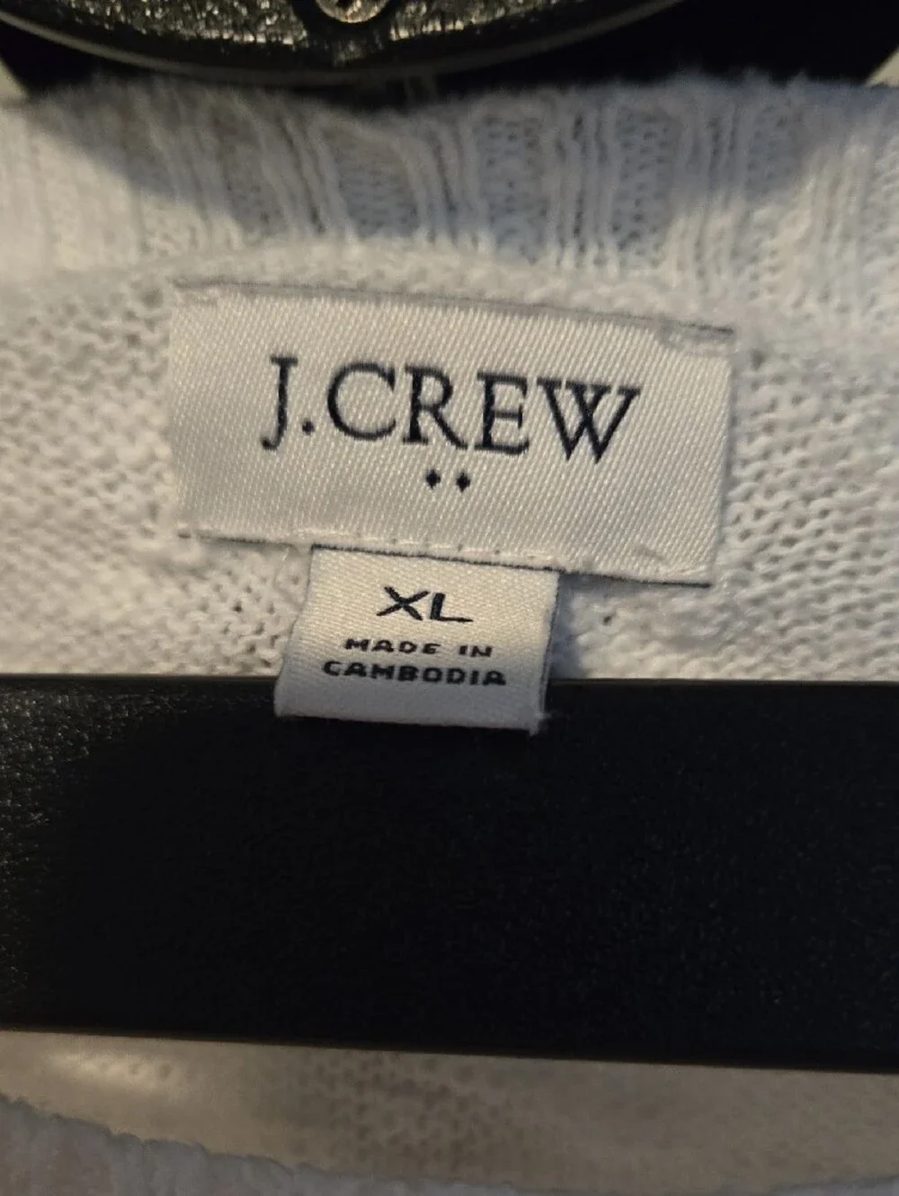 J. Crew White Lightweight Crewneck Sweater